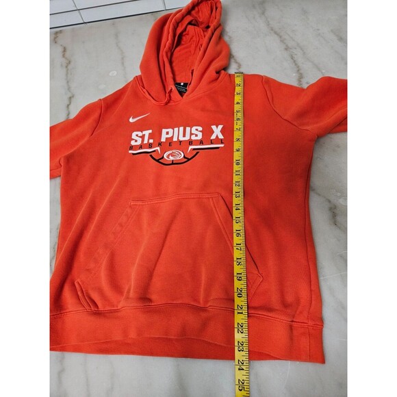Nike Men's Basketball Hoodie - Cotton Blend, Orange, Size L, St. Pius X Print - Picture 6 of 12